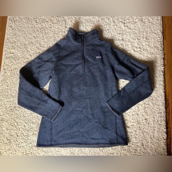 Kids Patagonia Navy Blue Quarter-Zip Pullover Size XL (14)